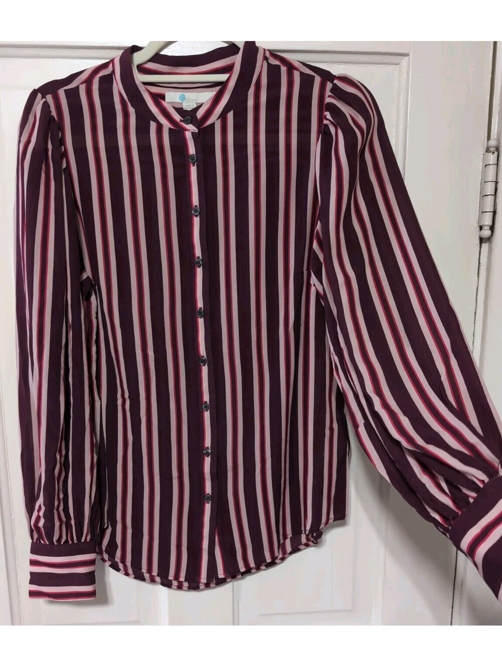 Boden 100% Silk Candy Striped Blouse Long Sleeve Women's 8 US (1415)B
